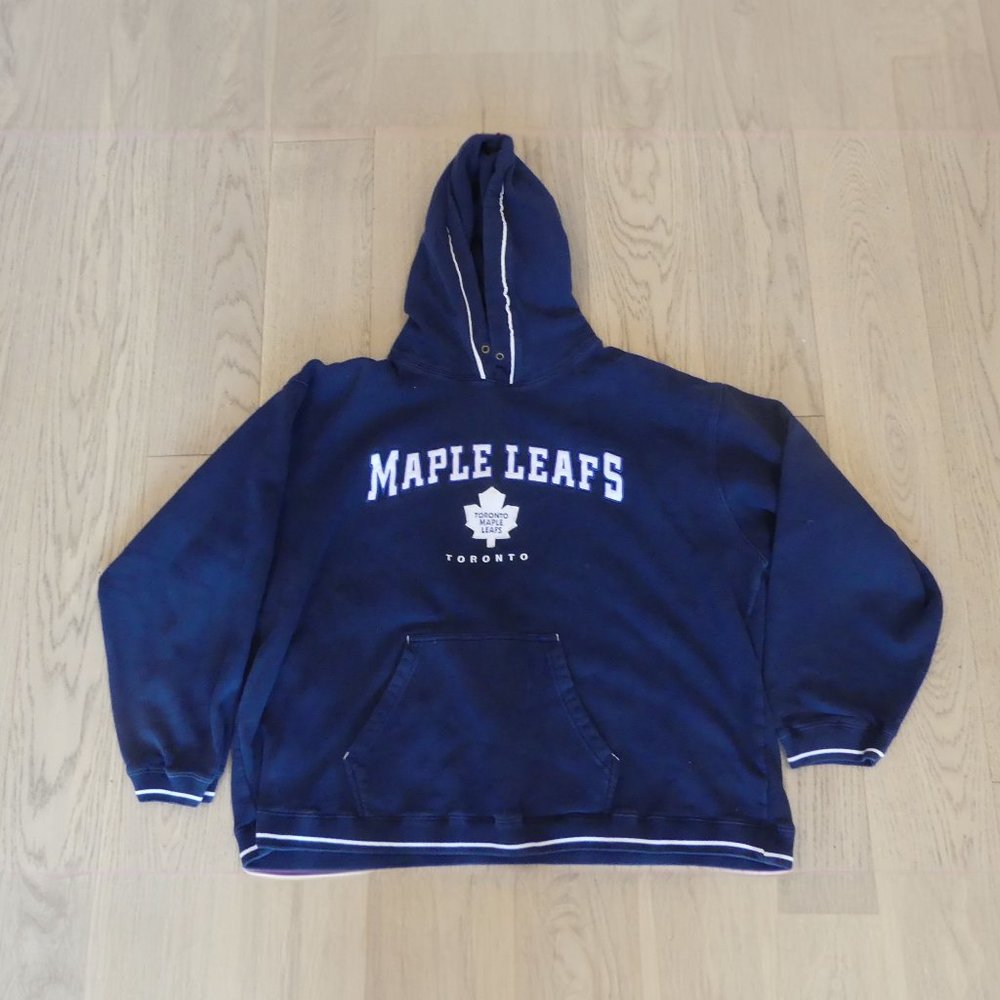 Toronto Maple Leafs Vintage Bulletin Embroidered Blue XLarge Hoodie